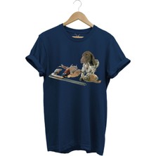 Avcılık Hunter Kurzhaar Av Köpeği ve Keklik Avcılığı Baskılı Regular Fit %100 Pamuk T-Shirt