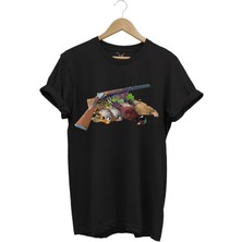 Avcılık Baskılı  Pamuk Regular Fit T-Shirt