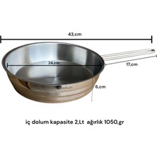 Vivaldi Büyük Çelik Tava Indüksiyon Tabanlı 24CM Kızartma Yemek Tavası Uzun Saplı