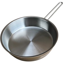 Vivaldi Büyük Çelik Tava Indüksiyon Tabanlı 24CM Kızartma Yemek Tavası Uzun Saplı