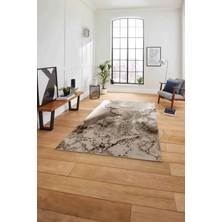 Napoli Home Dijital Baskılı Mermer Motifli Kaymaz Yıkanabilir Yolluk Mutfak Salon Halısı, Mermer-75-Kahve,
