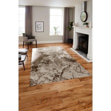 Napoli Home Dijital Baskılı Mermer Motifli Kaymaz Yıkanabilir Yolluk Mutfak Salon Halısı, Mermer-75-Kahve,