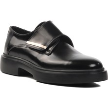 Ayakmod Siyah Açma Deri Erkek Günlük Ayakkabı