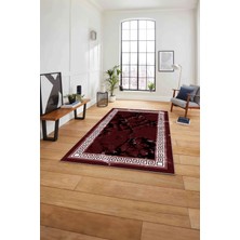 Napoli Home Baskılı Mermer Zemin Detaylı Kaymaz Yıkanabilir Yolluk Mutfak Salon Halısı, Mermer-46-Bordo,
