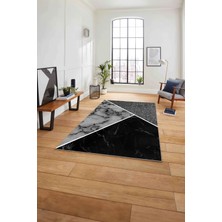 Napoli Home Baskılı Mermer Zeminli Kaymaz Yıkanabilir Yolluk Mutfak Salon Halısı, Mermer-57-Gri,