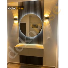 Dekobase 100 x 240 cm Antrasit Renk Akustik Ahşap Duvar Paneli