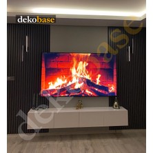 Dekobase 100 x 240 cm Antrasit Renk Akustik Ahşap Duvar Paneli