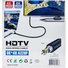 Kadraj 10M HDMI Kablosu 4K 60Hz, 8k, 4K 120Hz Destekli Altın Kaplama Konektör Dayanıklı Pvc