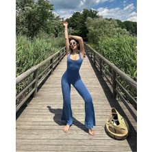 Butik Nis Sırtı Çapraz Tayt Tulum
