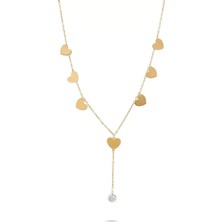 Ycl Jewellery Altın Zirkon Taşlı Kalpli Kolye