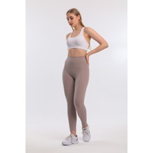Dream Style Kadın Vizon Içi Polarlı Lastikli Şardonlu Fitilli Toparlayıcı Interlok Kışlık Örme Tayt