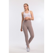 Dream Style Kadın Vizon Içi Polarlı Lastikli Şardonlu Fitilli Toparlayıcı Interlok Kışlık Örme Tayt