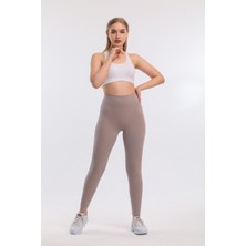 Dream Style Kadın Vizon Içi Polarlı Lastikli Şardonlu Fitilli Toparlayıcı Interlok Kışlık Örme Tayt