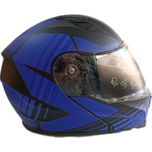 Rs2 Kask Çene Açılır Vizörlü Mavi-Siyah Rs2 Ece 2206 Belgeli Xl Beden