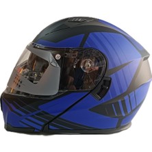 Rs2 Kask Çene Açılır Vizörlü Mavi-Siyah Rs2 Ece 2206 Belgeli Xl Beden