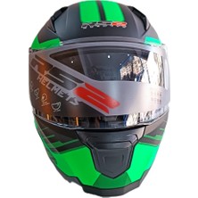Rs2 Kask Çene Açılır Vizörlü Yeşil-Siyah Rs2 Ece 2206 Belgeli Xl Beden