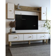 Cantek Yapı Market Derenct 180  cm  Bohem Tv Ünitesi Takımı Safirmeşe-Beyaz