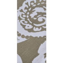 Klinkshop Ithal Yeşil - Beyaz Çiçekli Telalı Kumaş - 140X160 cm