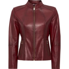 Derimod Lydia Kadın Kırmızı Regular Kısa Deri Ceket 24WGE597647