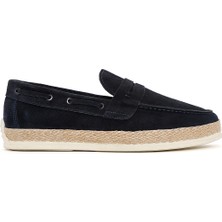 Derimod Erkek Lacivert Süet Deri Casual Loafer 25SFD680910