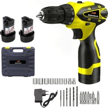 Rebellisch Germany 398 V 40 Ah High Eco Series Darbeli Metal Şanzıman Çift Akülü Vidalama Matkap + 27 Parça Setli