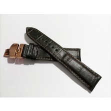 Fado &hertür Saate &uygun  Kelebek  Toka  24 Mm  Koyu Kahve Kordon   (188 ) Rose  Toka