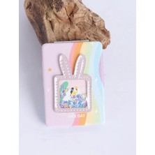 Vosibu Lila 8.5x6 cm Kabartmalı Desenli Cep Çanta Aynası