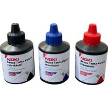 Noki Beyaz Tahta Kalemi Mürekkebi 100 ml  1 Siyah & 1 Mavi & 1 Kırmızı
