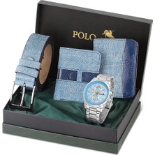 Polo Air Erkek Kol Saati Cüzdan Kemer Kartlık Kombin Set PL-0830E2 Lacivert Set