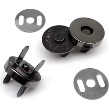 Hdg Çanta Mıknatısı Güçlü Çanta Çıt Çıt Mıknatıs Seti 18 mm Eskitme Siyah