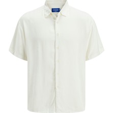 Jack&jones Joshua Viscose Erkek Beyaz Klasik Yaka Gömlek