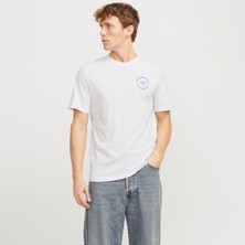 Jack & Jones JJSIMON TEE SS CREW Beyaz Erkek Kısa Kol T-Shirt