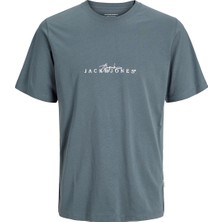 Jack & Jones Jack&jones Varenna Branding Crew Neck Erkek Gri Yuvarlak Yaka Tişört