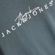Jack & Jones Jack&jones Varenna Branding Crew Neck Erkek Gri Yuvarlak Yaka Tişört