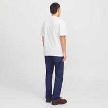 Jack & Jones  Bryan Corp Logo O Neck Erkek Beyaz Yuvarlak Yaka Tişört