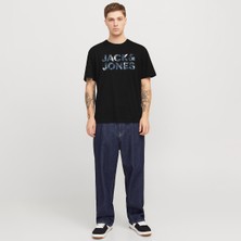 Jack & Jones  Bryan Corp Logo O Neck Erkek Siyah Yuvarlak Yaka Tişört