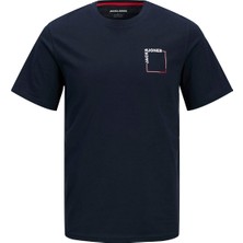 Jack & Jones  Verner Crew Neck Erkek Lacivert Yuvarlak Yaka Tişört