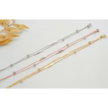 Queen Silver Jewelry 925 Ayar Gümüş 2 Isimli Bileklik