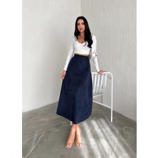 Ozy Fashion Kadın Kışlık Süet Etek UZSÜ007