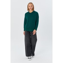 Kapüşonlu Sweatshirt Zumrut Yesıl