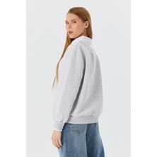 Gömlek Yaka Sweatshirt Grı