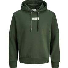 Jack & Jones JJPAN SWEAT HOOD Haki Erkek Sweatshirt