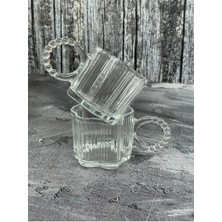 Niss Home 3 Lü Cam Boncuk Kulplu Bardak Kupa Çay Kahve Meşrubat Bardağı 300 ml