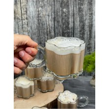 Niss Home 3 Lü Cam Boncuk Kulplu Bardak Kupa Çay Kahve Meşrubat Bardağı 300 ml