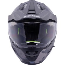 Zeus ZS-913 Bf6 Matt Black Grey Black Silver Kapalı Kask