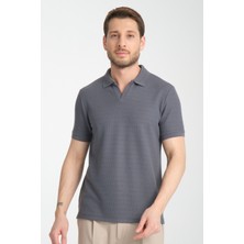 Frappoli Venedik Erkek Açık Bej Esnek Waffle Comfort Fit  Pamuk Kıvrılmaz Polo Yaka Tişört