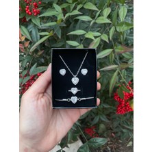 Love Glow Kalp Kolye Yüzük Bileklik Set – Sevgililer Günü Özel