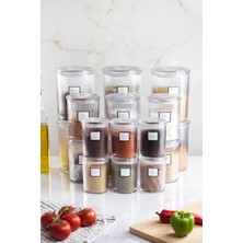Depa 18'Li Barok Yuvarlak 3 Boy Kavanoz Seti & Saklama Kabı & Erzak Kabı (6*2000 Ml, 6*1000 Ml ,6*500 Ml)