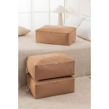 Rek Home 3 Adet Baskılı Büyük Boy Baza Altı Yastık Yorgan Kazak Hurcu 62 x 46 x 22