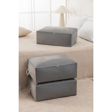 Rek Home 3 Adet Baskılı Büyük Boy Yastık Yorgan Kazak Hurcu 62 x 46 x 22 Gri Polyester